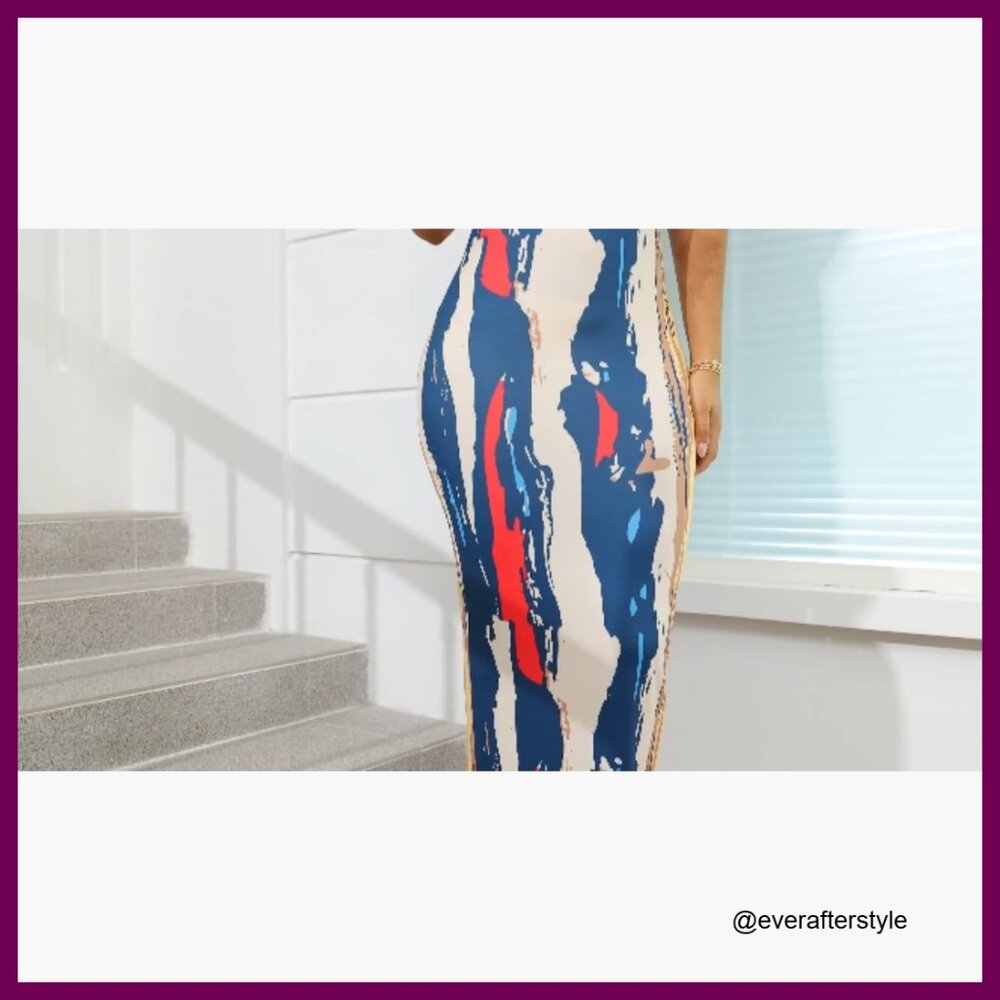 Polyester Elastane Maxi Bodycon Dress Backless Sl… - image 4